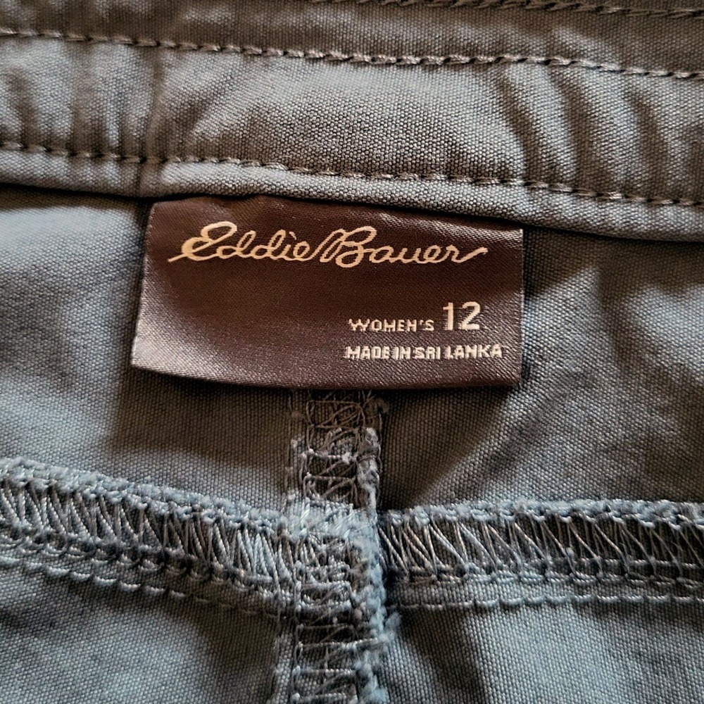 Eddie Bauer Shorts Womens 12 Gray Outdoors Hiking Stretch Zip Pocket - Picture 4 of 10